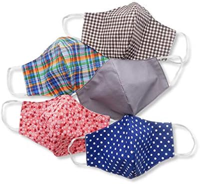 HOPE LOVE SHINE Face Mask Adjustable Filter Pocket Reusable Breathable Washable Cloth Mask Face Masks for Women Men - 5 Pack