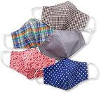 HOPE LOVE SHINE Face Mask Adjustable Filter Pocket Reusable Breathable Washable Cloth Mask Face Masks for Women Men - 5 Pack