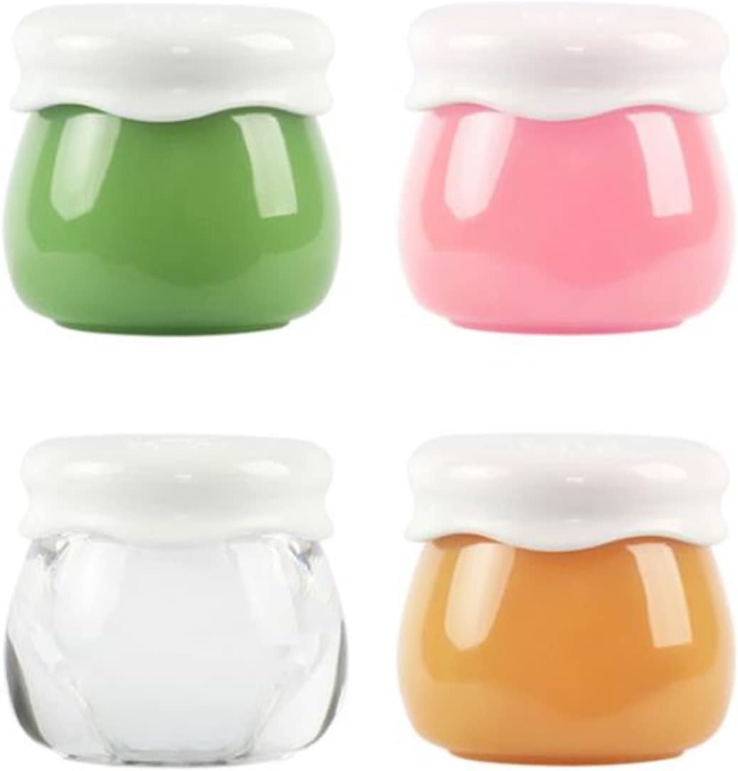 Multicolor Travel Containers - 4 Pack Refillable Acrylic Creams Jars with Lids, Small Travel Accessories Pot Jars for Face, Hand, Body Cream, Gel, Liquid, Lotion