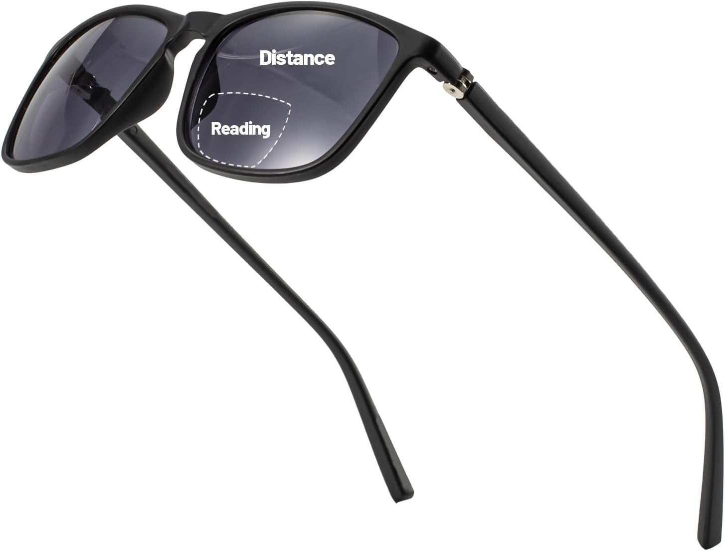 OCCI CHIARI Bifocal Reading Sunglasses for Men UV400 Protection Large Square Sun Readers 100 150 200 250 300 350 (Black,2.0)