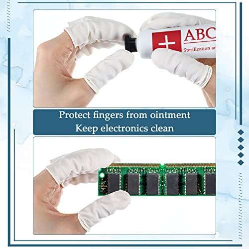 1600 Pcs Latex Finger Cots, Disposable Medium Fingertip Protector Gloves White Finger Covers for Industrial, Beauty, Pet and More, Medium