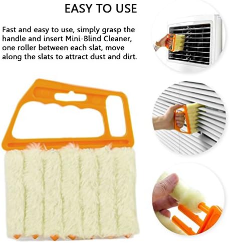 Blind Cleaner Brush , Blinds Dust Shutters , Mini Washable & Removable Window Air Conditioner Duster With 7 Slat Handheld Household Kitchen Cleaning Tools , For Awnings , Siding , Vinyl , Car , Fan