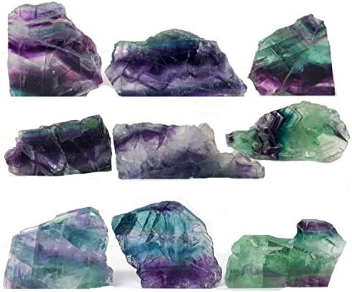 Zenkeeper 1 Lb Large Rough Fluorite Stone Raw Fluorite Crystal Stone Natural Rainbow Fluorite Purple Fluorite Green Fluorite Crystal Stone Mineral Specimen Gemstone Healing Crystals and Stones