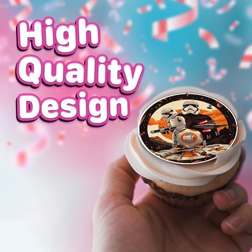 30 x Edible Cupcake Toppers – Galactic Space Adventure-Themed Collection of Edible Cake Decorations | Uncut Edible on Wafer Sheet