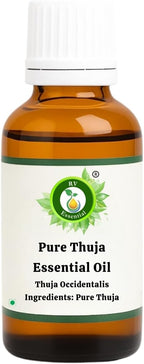 R V Essential Pure Thuja Essential Oil 10ml (0.338oz)- Thuja Occidentalis (100% Pure and Natural Steam Distilled)