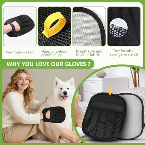 Pet Hair Removal Glove for Cats and Dogs - Electrostatic Pet Hair Remover Glove, Reusable Brush Pet Hair Remover for Couch, Carpet, Car Seat & Laundry（1PCS）