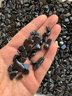 Shungite Chips – Natural Mini Shungite Stones, Crushed Undrilled Shungite, Semi-Tumbled Genuine Shungite (1/8 lb)