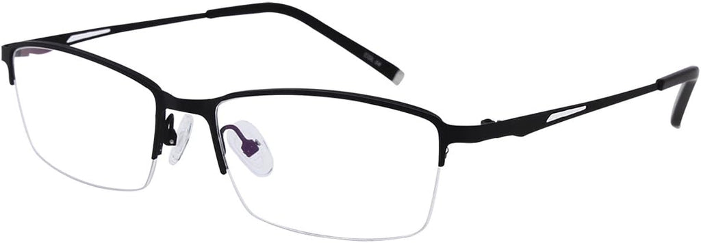 Photochromic Gray Mens Womens Reading Glasses +0.50 Metallic Half Rim Readers Spectacles