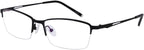 Photochromic Gray Mens Womens Reading Glasses +3.25 Metallic Half Rim Readers Spectacles