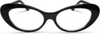 2SeeLife Oversized Cat Eye Reading Glasses for Women – Medium-Large Fit, Sturdy Frame, Spring Hinges, Premium Cateye Readers, Black, +1.75