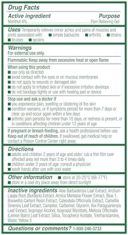 Biofreeze Menthol Pain Relieving Gel Colorless Gel 3 FL OZ Tube for Pain Relief Associated with Sore Muscles, Arthritis, Simple Backaches, and Joint Pain (Packaging May Vary)