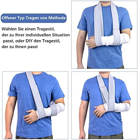 Arm Sling Adjustable Arm Support Strap Lightweight Comfortable Shoulder Immobilizer for Women and Men Right Left for Wrist Hand Elbow Injured 63 inch (Black)