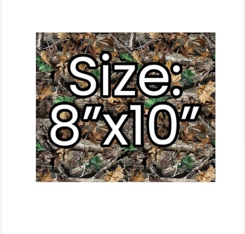 Hunting Camo Pattern Edible Cake Topper Wrap, 8 x 10 inches, Tree Leaves Design