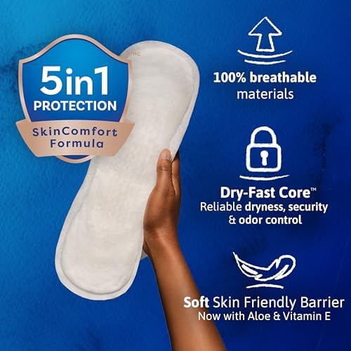 TENA Sensitive Care Incontinence Pads for Women, Bladder Control & Postpartum, Ultimate Absorbency, Regular Length, 52 Count