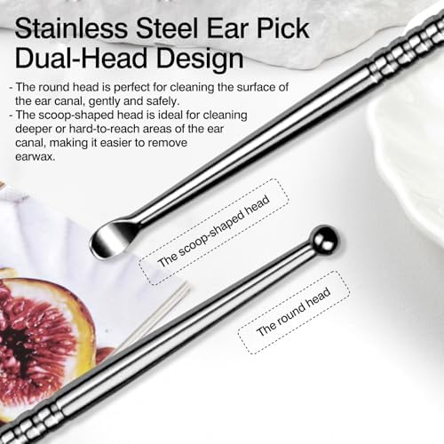 2pcs Stainless Steel Tonsil Stone Remover Tool + Ear Wax Removal Tool Set