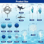 Ocean Cake Decorations Shark Cake Topper Shark Dolphin Figurines Decoration Ocean Theme Blue Ball Cake Decor Sea Cupcake Topper for Birthday Party