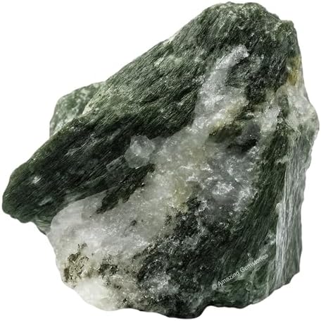 Amazing Gemstone Green Tourmaline with Quartz Raw Crystals and Healing Stones, Natural Rocks For Tumbling - DIY Raw Stones And Crystals (1 Piece)