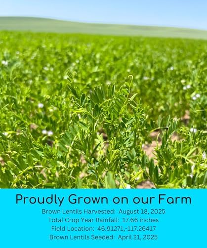 Palouse Brand Certified Glyphosate Residue Free Brown Lentils | 5 LBS | Desiccant Free | Sproutable | Non-GMO Project Verified | Kosher
