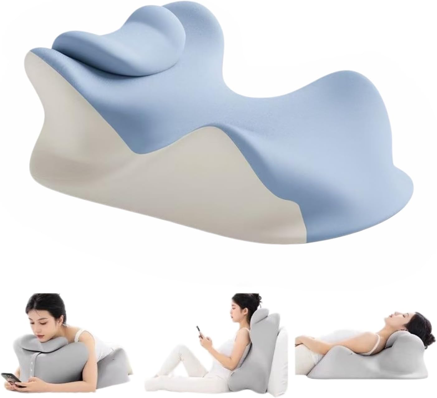 Wedge Pillow for Lovers, Multi-Purpose Orthopedic Support, Used for Acid Reflux, Leg Elevation After Operation, Back Pain Relief, Reading and Bed Rest (Upgrade-Blue)
