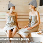 2 Pack Sauna Hat for Men Women, Head Protection Wool Felt Sauna Cap, Russian Banya Cap Headwear for Steam Bath-House Hot Room The-rapy & Sweat Sessions Accessories(Size:2pcs) Grey