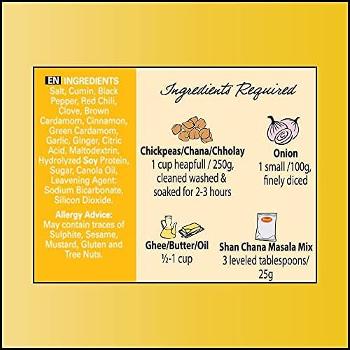 Shan Chana Masala Spice Mix 3.52 oz (100g) - Authentic Punjabi Chickpea Curry Seasoning Powder – Vegetarian Masala Packet - Perfect for Mild Chana Masala Dish - Airtight Bags for Freshness | Pack of 3