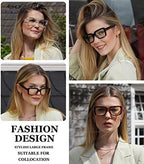 Eyekepper 4 Pack Reading Glasses Blue Light Blocking Oversized Square Computer Readers +1.00