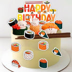 Sushi Cake Decoration for Japanese Birthday Party Decorations Sushi Theme Birthday Cake Topper for Baby Shower Supplies