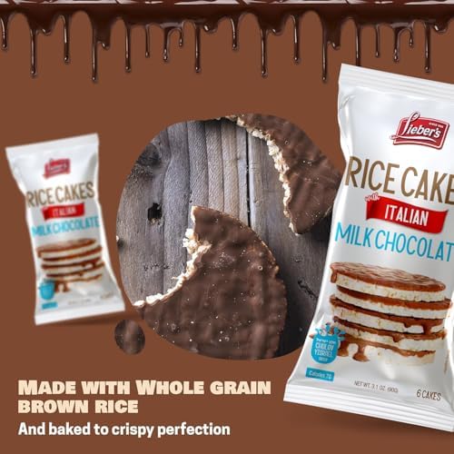 LIEBERS Kosher Certified Dairy Italian Milk Chocolate Rice Cakes, Gluten Free Snack Italian Milk Chocolate (pack of 3)…