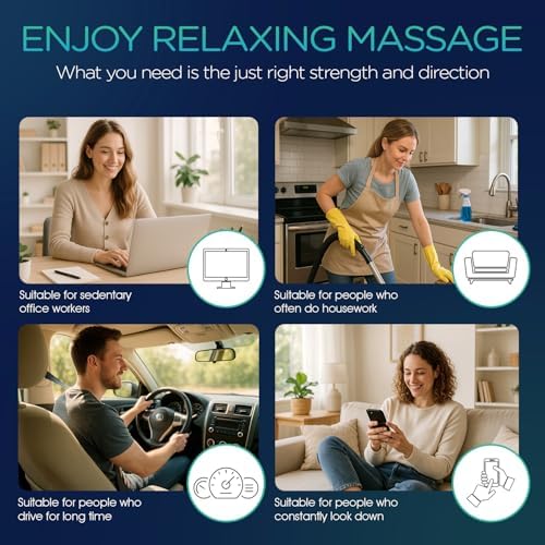 VOYOR-HEALTH Shiatsu Neck and Back Massager with Heat - 3D Kneading Deep Tissue Massage Pillow for Lower Back, Shoulder, Calf, Foot, Use at Home, Car, Office YZ100