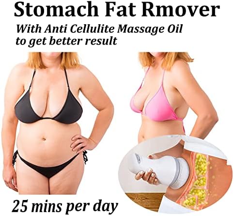 Body Sculpting Machine Electric Cellulite Massager 3 Pads, Handheld Full Body Massage Machine for Back/Abdomen/Butt/Leg/Arms Deep Massage Relax with Rotaion Vibration Body SPA (White)