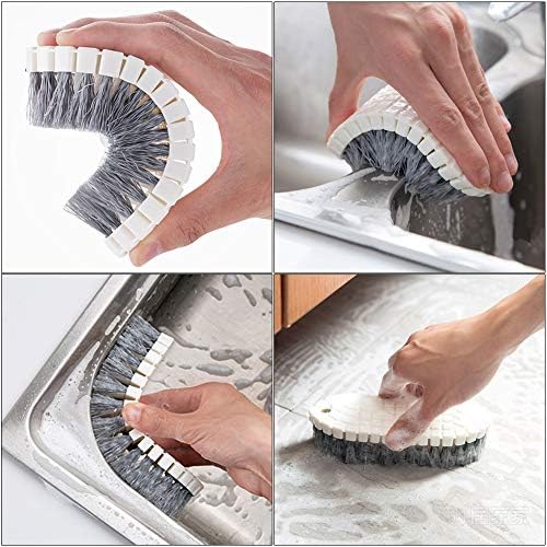 Multi-Purpose Scrub Brush Set - 4 Pack Kitchen Cleaning Brushes with Stiff Bristles for Dishes, Pots, Pans, Sink & Bottles - Dish Brush with Ergonomic Handle