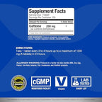 ALLMAX Caffeine - 100 Tablets - Increases Mental Alertness, Focus & Energy - Vegan - 100 Servings