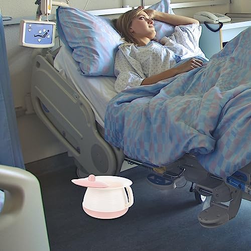 Portable Spittoon with Lid Small Covered Chamber Pot for Elderly and Kids Home Hospital Use 8.27X7.28X5.51 Inches Easy Clean Lightweight