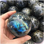 Health & Household Natural Rainbow Labradorite Quartz Sphere Reiki Healing Crystal Ball Moonstone (Size : 40mm)