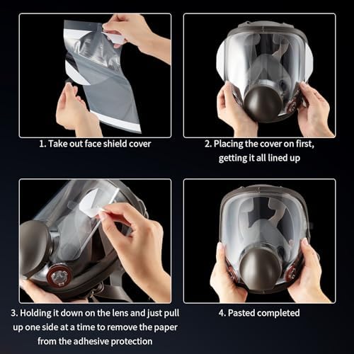 Frienda 100 Pcs Peel off Lens Cover Shield Respirator Mask Protective Cover Compatible with 6885, 6000, 6700, 6800, 6900 Series