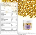 Dazzjoy Gold Pearl Sugar Sprinkles, Edible Candy Sprinkles, Cake Toppers and Cake Decorations, Mix Size, Cookie Decorating, Ice Cream, Easter Wedding Party Holiday Supplies, 130g/4.58oz