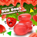 Arcor Strawberry Filled Bon Bons | 1 Pound Bag - Approx. 60 Count | Retro Candy | Strawberry Bon Bons |Hard Candy Individually Wrapped |