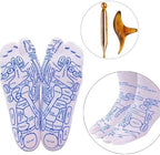 Serenity Steps Reflexology Socks Set, Acupressure Reflexology Socks with Massage Tool, Five Toe Separate Socks Foot Reflexology Socks for Women and Men, Beginner Acupoint Massage Tools (Women-Set B)