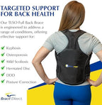 TLSO Full Back Brace for Kyphosis, Compression Fractures, Post Op Recovery, Scoliosis, DDD, Herniated Discs – Adjustable Thoracic Lumbar Spine Support – L0456 L0457 (Waist 23-50")