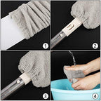 6 Pcs Retractable Gap Dust Cleaner Cloth Reusable Microfiber Dusting Cloth Washable Gap Dust Covers Under Furniture Duster Refill for Bed High Ceilings Furniture Bottom Under Refrigerator Sofa Couch