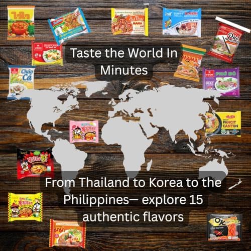 Ramen Noodles from Around the World International Snack Box Variety Pack, 15 Instant Noodles, Japanese, Filipino, Thai, Vietnamese, with Chopsticks and Sticker