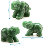 Mix 12pcs Elephant Gemstone Figurines Hand Carved Pocket Statue Healing Crystals Good Luck for Home Decor 1.5 inches