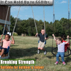 2 Pack Hanging Swing Chain with 4 Carabiners 25in, 660LB Capacity Heavy Duty Hammock Hardware Kit for Punching Bags, Swing Chairs, Indoor & Outdoor Gym (Silver)