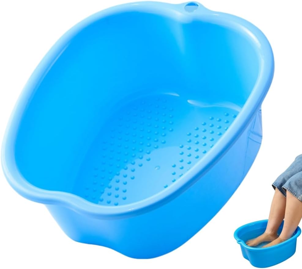 Ytterbium Foot Soaking Bath Basin, Large Massage Foot Soaking Tub, Plastic Home Spa Pedicure Bucket, Relaxation & Stress Relief, Suitable for Women & Men (Blue)