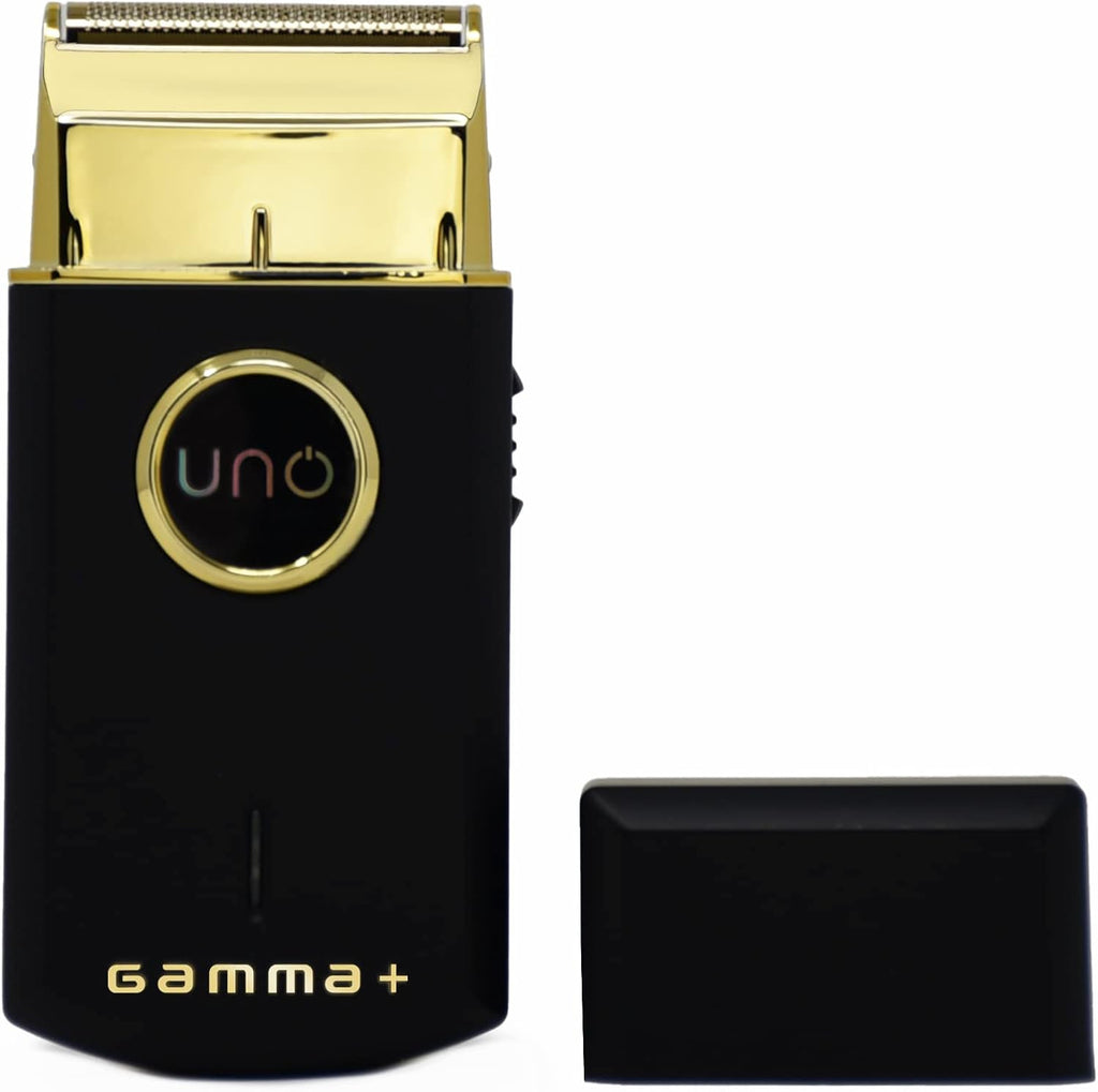 GAMMA+ Uno Mini-Sized Travel Cordless Mens Single Foil Shaver, Micro-USB Rechargeable for Shorter Facial Stubble, Black