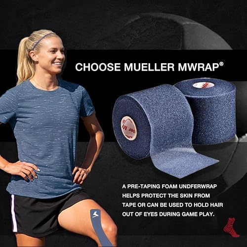 Mueller Sports Medicine MWrap, Pre Wrap, Athletic Tape Underwrap for Sports, Hair, Ankles, Wrist, Hands and Knees, Water-Resistant, Latex Free, 2.75" x 21.4 Yards Per Roll, 2 Rolls