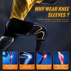 Copper Knee Braces for Men and Women (2 pack) -Knee Supports Copper Compression Knee Sleeve for Knee Pain, Arthritis, Running,Sports and Recovery Support (Medium)