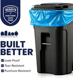 Plasticplace 95 Gallon Recycling Trash Bags, 61"W x 68"H, 1.5 Mil, Blue, 25 Count (Pack of 1)