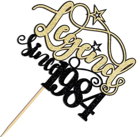 Legend Since 1984 Cake Topper,Cheer 40th Cake Topper,Happy 50th Birthday Cake Topper,Funny 40 and Fabulous Decoration (1984)
