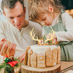 MAGICLULU Christmas Cake Toppers, 5Pcs Reindeer Antler Acrylic Cake Topper for Christmas Birthday Wedding Party Decorations 2.7 x 7.1Inch